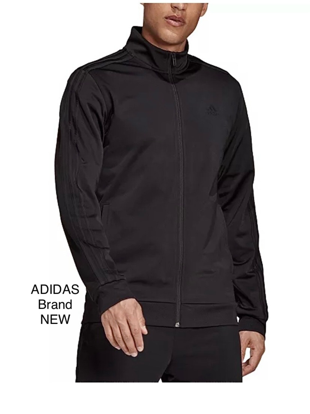 Brand NEW Adidas Men's Black Full-Zip Track Jacket. 2XL Size. Bundle & SAVE